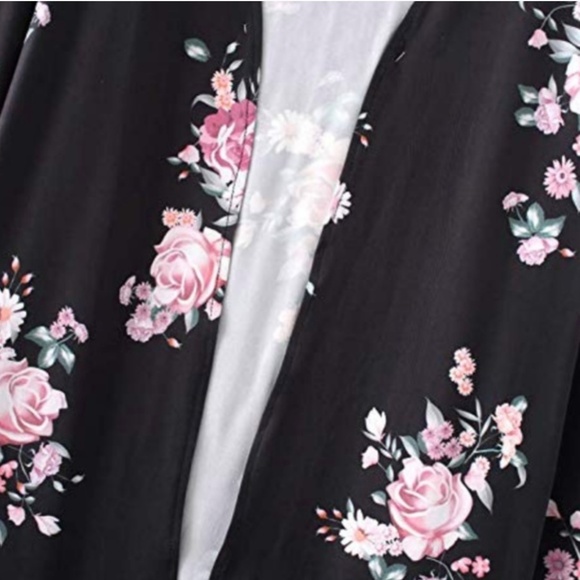 Floral Long Kimono Cardigan Long Sleeve - Picture 4 of 4